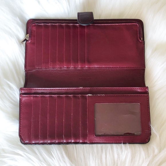 COACH Burgundy Leather Wallet - Picture 4 of 6